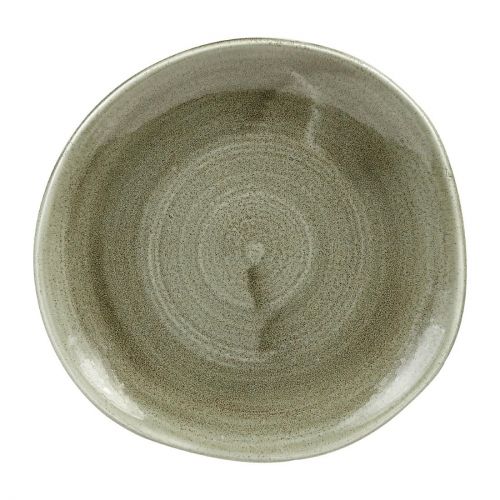 Churchill Stonecast Patina Antique Organic Round Plates Green 186mm (12 Pack)