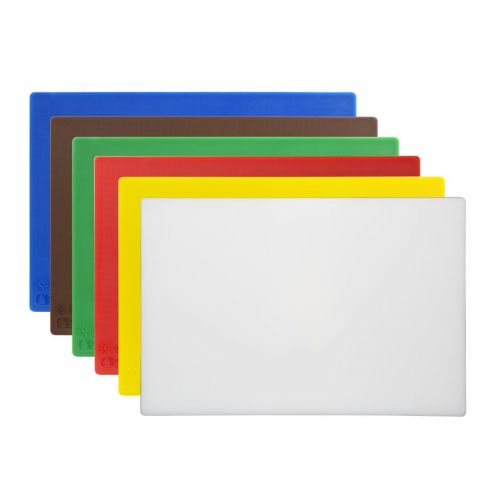 Hygiplas Low Density Antibacterial Chopping Board Set 450x300x10mm (6 pack)