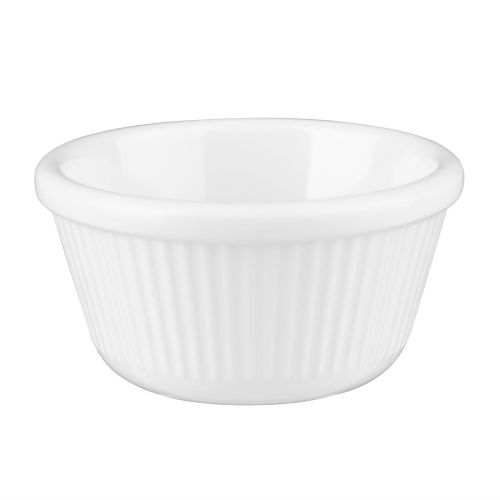 Olympia Kristallon Melamine Fluted Ramekins White 76mm (12 pack)