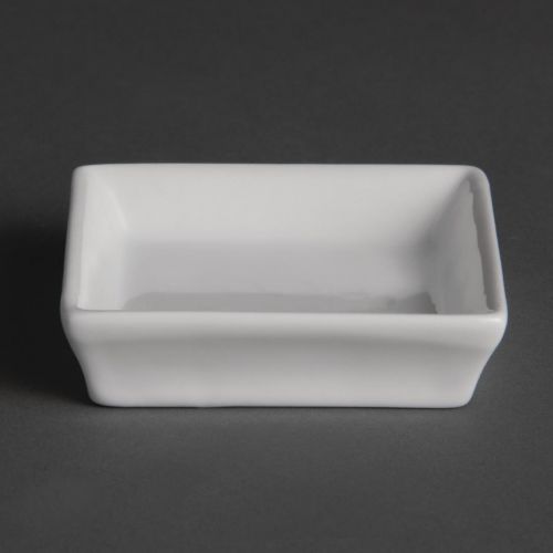 Olympia Flat Square Miniature Dishes 80mm (12 Pack)