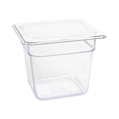 Vogue Polycarbonate 1/6 Gastronorm Container Clear