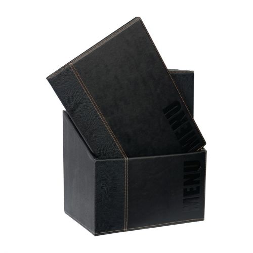 Securit Contemporary Menu Covers and Storage Box A4 Black (20 pack)