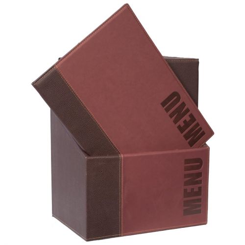 Securit Contemporary Menu Covers and Storage Box A4 Bordeaux (20 pack)