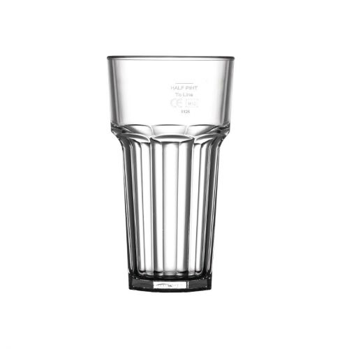 BBP Polycarbonate American Hi Ball Glasses Lined Half Pint CE Marked at 285ml (Pack of 36)