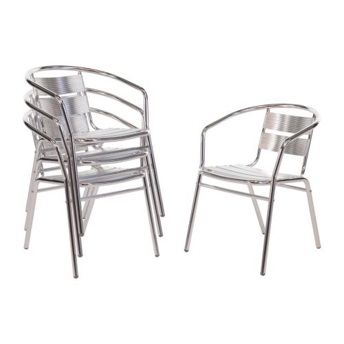 Bolero Aluminium Stacking Chairs (4 pack)