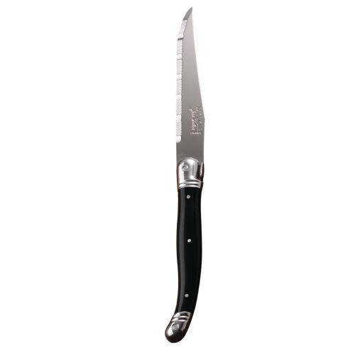 Laguiole Serrated Steak Knives Black Handle (6 Pack)