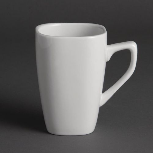 Olympia Whiteware Rounded Square Mugs 284ml 10oz (12 Pack)