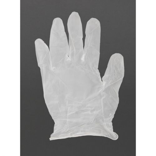 Vogue Powder-Free Vinyl Gloves Clear (Pack of 100): Size: Large