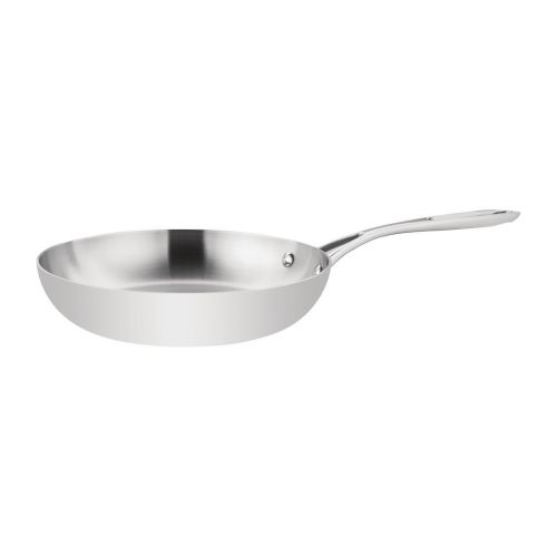 Vogue Stainless Steel & Aluminium Tri-Wall Frying Pan 24cm