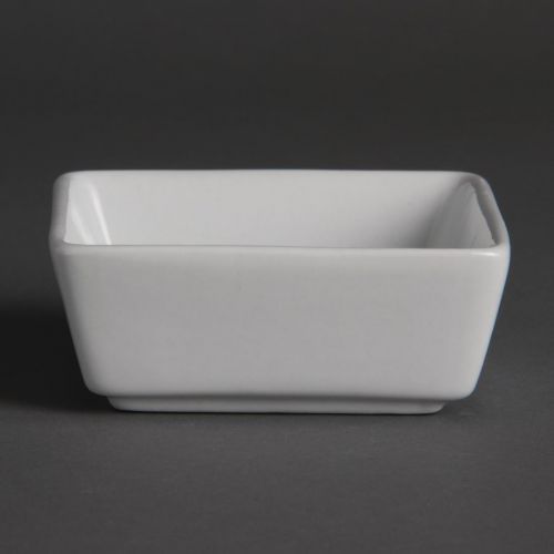 Olympia Mini Square Dishes White 90ml 85mm (12 Pack)