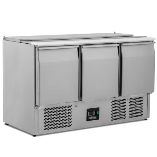 Blizzard 3 Door Compact GN Saladette With Cutting Board 368L