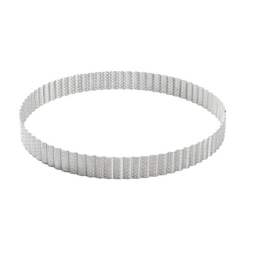 De Buyer Perforated Fluted Stainless Steel Tart Ring
