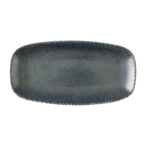 Churchill Studio Prints Astro Metallic Blue Chefs Oblong Plates 280x 152mm (12 Pack)