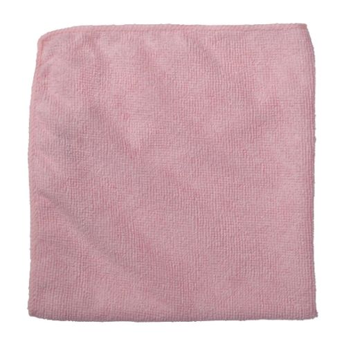 Rubbermaid Economy Microfibre Cloth Pink 400x400mm (24 pack)