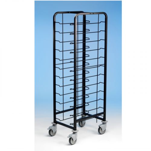 Black Epoxy Coated Tray Clearing Trolleys