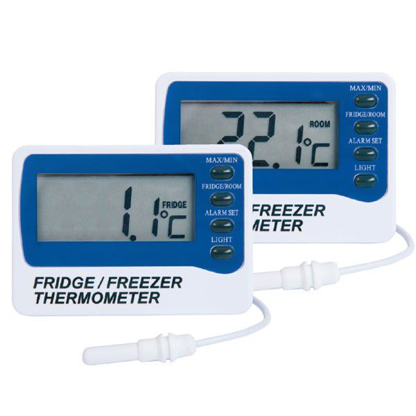Digital Refrigerator Thermometer,Freezer/Refrigerator Thermometer with  Large LCD Display,Max/Min Record Function Thermometer for Kitchen, Home