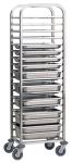 Stainless Steel 1/1 (530mm x 325mm) Gastronorm Trolley 14 Tier