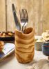 GenWare Olive Wood Rustic Cutlery Holder