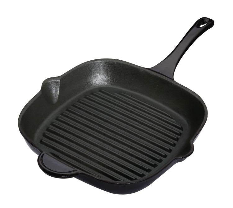  KitchenCraft Cast Iron Griddle Pan for Induction Hob, Square,  23cm: Home & Kitchen