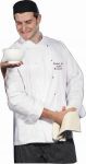 Dennys Unisex White Long Sleeve Chef Jacket Press Stud Button