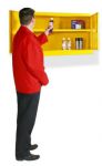 Yellow Hazardous Substance Wall Cabinet 610mm H x 915mm W x 381mm D