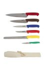 6 Piece Colour Coded Knife Set + Knife Wallet